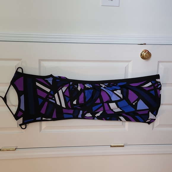 Valerir Bertinelli Colorblock Side Ruching Dress 👗 - Picture 2 of 4